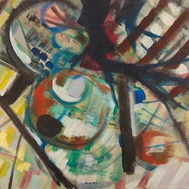 Ben Hotchkiss: 'Composition 2084', 2014 Oil Painting, Abstract. Artist Description: It is a painting that is a part of a 2 foot by 2 foot series of abstract oils that was painted about ten years ago...
