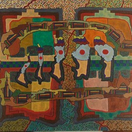 Ben Hotchkiss: 'Composition 2097', 2021 Oil Painting, Abstract. Artist Description: It is a painting that is a part of a 14 by 18 series that I painted in the 1980s.  It is among my earliest abstract oils. ...