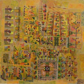 Ben Hotchkiss: 'Composition 2220', 2011 Oil Painting, Abstract. Artist Description: It is a 2 by 2 painting that is part of a 2 by 2 series that I painted in the last ten years. ...