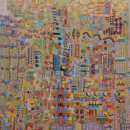 Ben Hotchkiss: 'Composition 2260', 2011 Oil Painting, Abstract. Artist Description: It is a painting that is part of a 2 foot by 2 foot series of abstract oils that I painted about ten years ago. ...