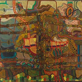 Ben Hotchkiss: 'Composition 2O41', 1998 Oil Painting, Abstract. Artist Description: It is a painting that is part of a series of 14 by 18 series that I painted in the 1980s.  It is among my earliest abstract oils. ...