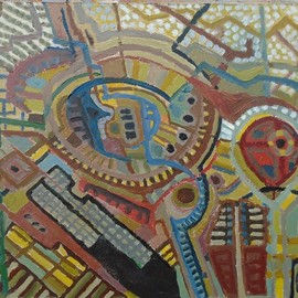 Ben Hotchkiss: 'composition 2019', 2021 Oil Painting, Abstract. Artist Description: it s a small abstract oil painting...