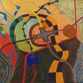 Ben Hotchkiss: 'composition 2163', 1986 Oil Painting, Abstract. Artist Description: It is a painting that is a part of a 14 by 18 series that I painted in the 1980s.  It is amongst my earliest abstract paintings. ...