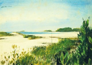 Jonathan Benitez: 'Sanke Island 2', 2011 Watercolor, Beach.    tropical image with strong asian sunlight.   ...
