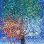 Benjie Herskowitz: 'The Four Seasons', 2010 Acrylic Painting, nature. The four seasons are represented in vivid color. Acrylic paint is splattered onto the canvas creating lively movement and motion. Giclee prints are also available.Benjie Herskowitz...