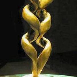 Gabor Bertalan: 'Double spiral', 2004 Bronze Sculpture, Abstract. Artist Description: Human form builded by the DNA- spiral...