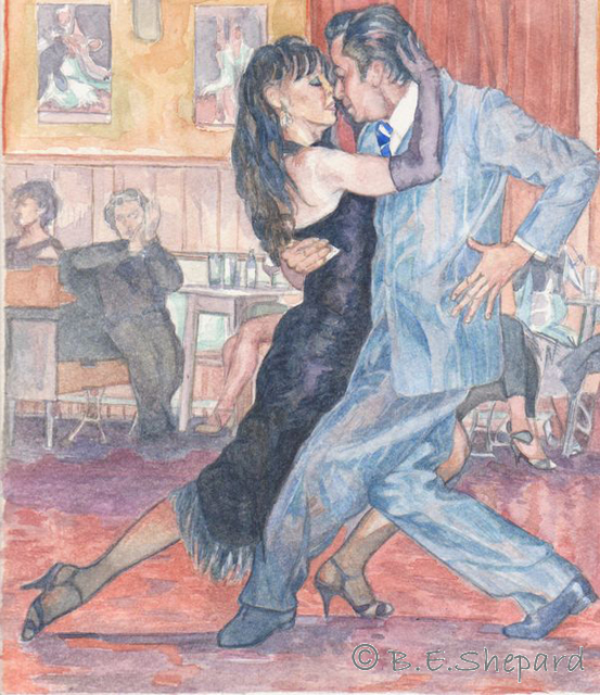 Artist Barbara Shepard. 'Tango  Andres And Genoveva 2' Artwork Image, Created in 2011, Original Painting Ink. #art #artist
