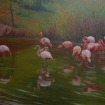 Flamingos By Bessie Papazafiriou