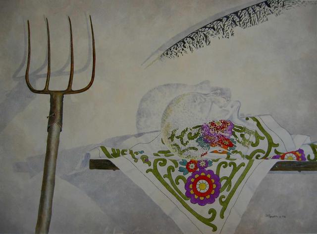 Artist Bessie Papazafiriou. 'The Judgment' Artwork Image, Created in 1986, Original Mixed Media. #art #artist