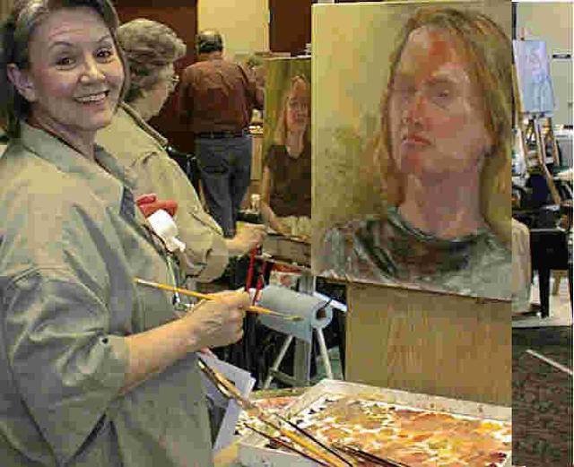 Artist Beverly Dudley. 'Portrait Workshop Baton Rouge LA' Artwork Image, Created in 2004, Original Mixed Media. #art #artist
