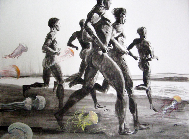 Julia Bezshtanko  'Towards The Wave', created in 2020, Original Painting Tempera.