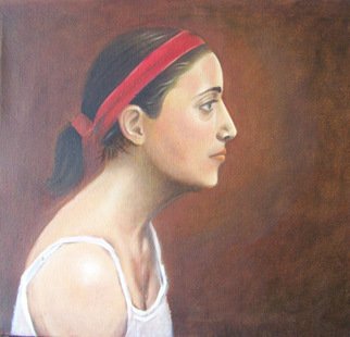 Kamal Bhandari: 'Tanisha Bhandari', 2009 Oil Painting, Portrait.   Tanisha Bhandari - my daughter - my first portrait from life.  ...
