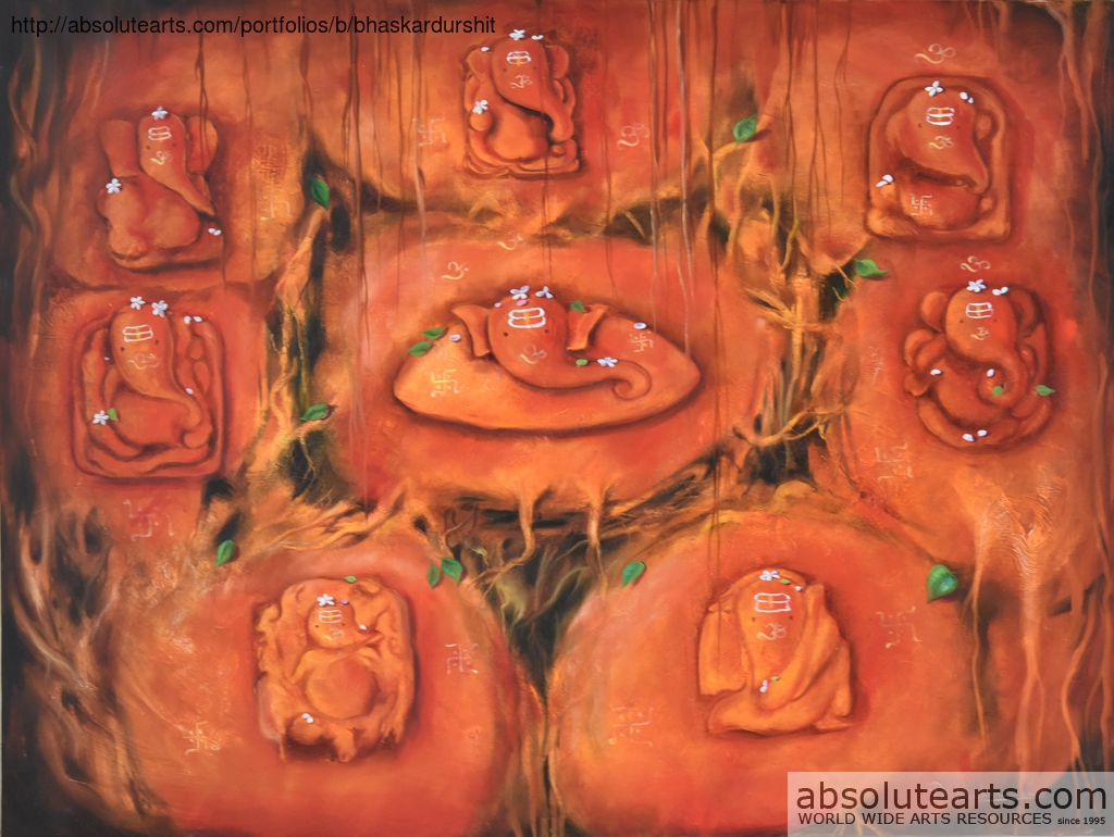 Ganesha Ashtavinayak Oil Painting By Durshit Bhaskar ...