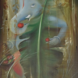 Durshit Bhaskar: 'Ganesha Gajakarna', 2014 Oil Painting, Religious. Artist Description: Ganesha, Ganeshji, Ganesha Paintings, Lord Ganesha, Elephant God, God, Bhagwan, Divine, Spiritual, Prayer, , Indian Gods, Vinayak, Ganpati, Deva, Siddhivinayak, , Mangalamurti, Lambodara, Gadadhara, Hindu, Hindu God, Hinduism, Oil Painting, Oil on Canvas, Durshit Bhaskar...