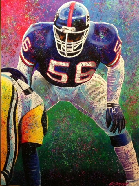 Bill Lopa  'Lawrence Taylor', created in 2017, Original Painting Acrylic.