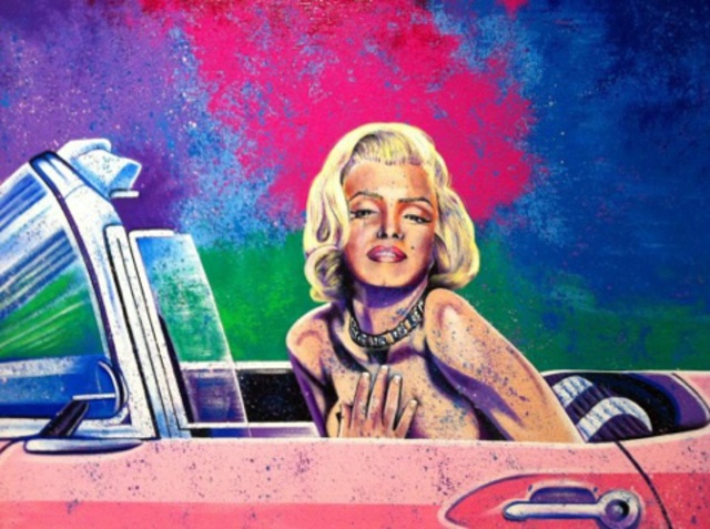 Bill Lopa  'Marilyn Monroe In Her Car', created in 2016, Original Painting Acrylic.