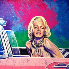 Marilyn Monroe in her Car By Bill Lopa