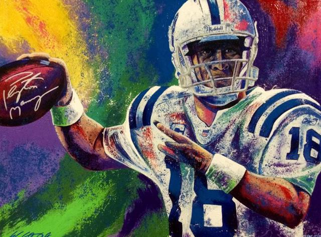 Bill Lopa  'Payton Manning', created in 2016, Original Painting Acrylic.