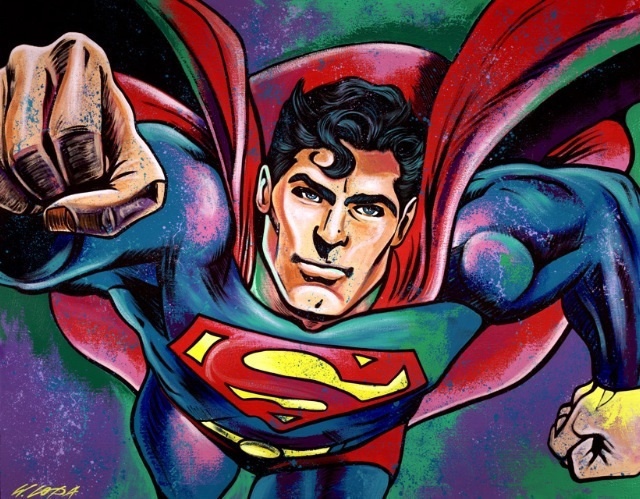 Bill Lopa  'Superman', created in 2016, Original Painting Acrylic.