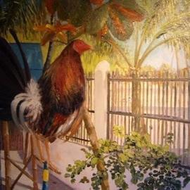 Bill Obrien: 'Fionas Rooster', 2007 Oil Painting, Birds. 
