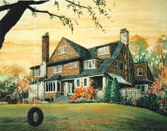 Bill Pullen  'House Portrait Of A Home With Fall Colours', created in 2005, Original Painting Acrylic.