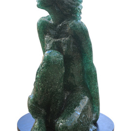 Tzipi Biran: 'Curious woman', 2014 Glass Sculpture, Figurative. Artist Description:  A woman made of broken glass and resin.Differents transperity and colores, depend on the glass. ...