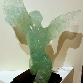 Tzipi Biran: 'freedom', 2016 Glass Sculpture, Birds. Artist Description: woman, freedom, nude, figurative...