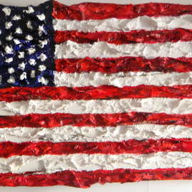 Brian Josselyn: 'Flag painting', 2012 Acrylic Painting, Americana. Artist Description:  flag, luscious flag, large thick paint flag, big flag nyc flag, american flagluscious american flag ...