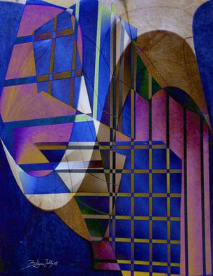 Blanca Ruth Casanova: 'Novelists', 2009 Giclee, Abstract.  Develop your creativity inventing a novel about a writer watching through the second floor window. ...