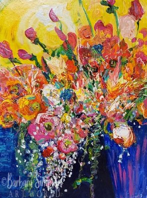 Simpson Barbara: 'BUCKETS OF LOVE', 2018 Acrylic Painting, Floral. Because our home is filled with aEUR~buckets of loveaEURtm and always is, as a result, I am thrilled with the outcome of this painting.  As a result, this painting came to life.  I am a wee bit spoiled with bouquets of flowers I receive from my sweetie.  He is definitely ...