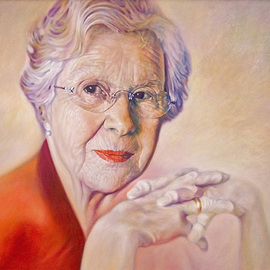 Bodo Gsedl: 'The beauty and grace of beeing eighty', 2007 Oil Painting, Portrait. Artist Description:  Portrait of Inge, my aunt ...