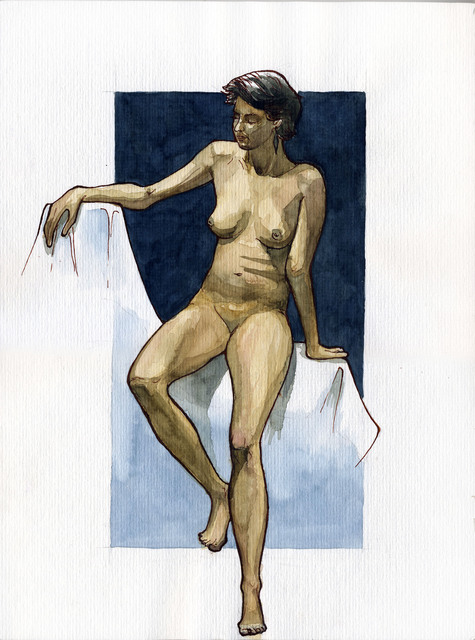 Artist Julia Bolshakova. 'Nude' Artwork Image, Created in 2015, Original Drawing Ink. #art #artist