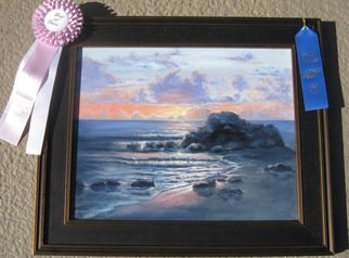 Lou Armentrout: 'Big Sur, California Sunset', 2012 Oil Painting, Seascape.  Dramatic California Sunset, bright vivid color.  ...