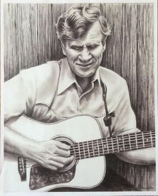 Bonie Bolen: 'Doc Watson, small print', 2016 Pencil Drawing, Music. Original drawing from a photographers view. Original not for sale but this photo shows the prints that are available. Thank you....