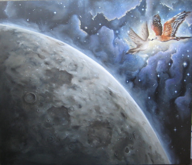 Artist Bonie Bolen. 'Flying' Artwork Image, Created in 2009, Original Collage. #art #artist