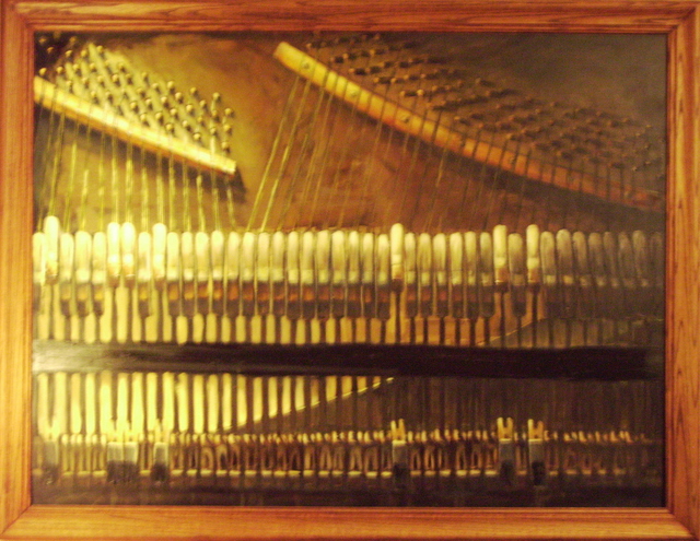Artist Bonie Bolen. 'Piano' Artwork Image, Created in 2000, Original Collage. #art #artist