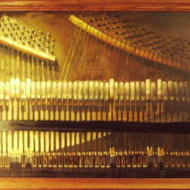 Bonie Bolen: 'Piano', 2000 Oil Painting, Music. 