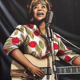 Bonie Bolen: 'Sister Rosetta Tharpe', 2016 Acrylic Painting, Music. Artist Description:  Sister Rosetta Tharpe Blues music Gospel music.Original not for sale but prints are available upon request. ...
