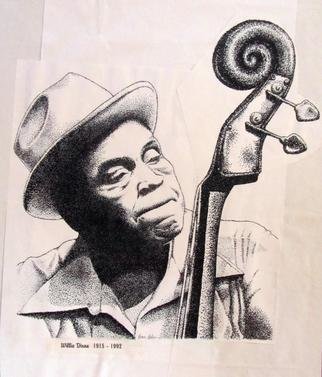 Bonie Bolen: 'Willie Dixon', 1997 Pen Drawing, Music.      Commissioned portrait of Willie Dixon for The Blues, Jazz and Folk Music Society, Marietta, OH Original not for sale but please inquire if you would like to have a print.     ...