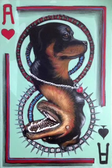 Artist Bonie Bolen. 'My Dog, Ace' Artwork Image, Created in 2012, Original Collage. #art #artist