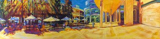 Bonnie Lambert: 'enlightenment at the getty', 2016 Oil Painting, Cityscape. The patio of the Getty Center, Los Angeles, California, high noon...