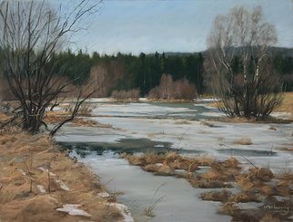 Arne Borring: 'Spring in Soerkedalen', 2008 Pastel, Landscape. 