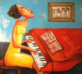Boyko Asparuhov: 'The Piano', 2010 Oil Painting, Figurative.  Original artwork by Boyko Asparuhov ...