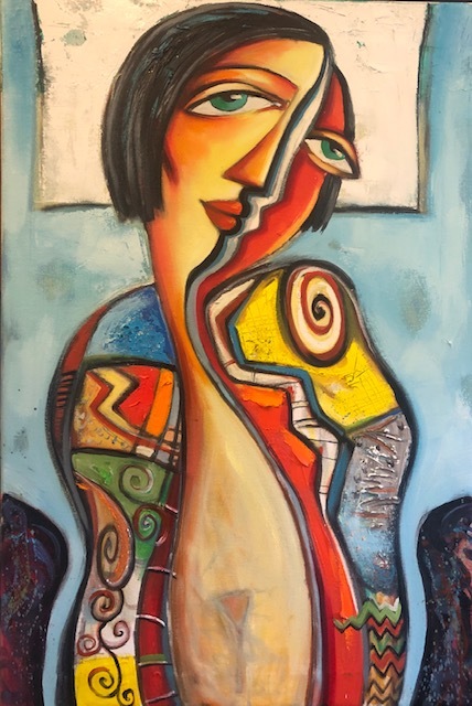 Boyko Asparuhov  'Cherche La Femme', created in 2018, Original Painting Oil.