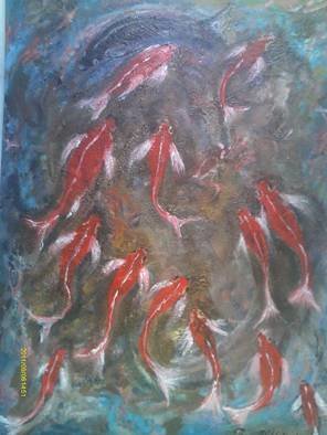 Boz Vakhshori: 'Black Fish', 2015 Oil Painting, Abstract.    Figure of fish. Oil on canvas.      ...