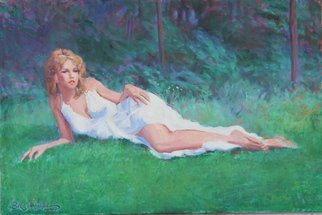 Boz Vakhshori: 'Resting  beauty', 2005 Oil Painting, Portrait.  Figure of a lady resting. Oil on canvas.    ...