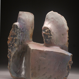 Robert Pulley: 'Cloud Bank', 2015 Ceramic Sculpture, Abstract. Artist Description: Abstract, hand built, stoneware, clay, sculpture , rose, black, brown, light blue, cream. ...