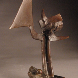 Robert Pulley: 'Marker', 2009 Bronze Sculpture, Abstract. Artist Description:       Unique bronze sculpture with a rich dark  brown patina.  ...