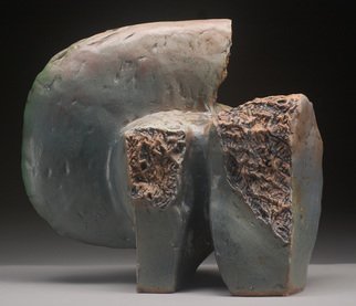 Robert Pulley: 'Turn Around', 2012 Ceramic Sculpture, Abstract.  Hand built stoneware clay sculpture.  Organic form.Rose, blue grey, tan, grey green glaze over copper stain. ...