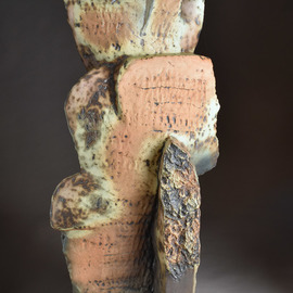 Robert Pulley: 'heart', 2019 Clay Sculpture, Abstract. Artist Description: This tall, human scale ceramic sculpture is unique, hand built and fired to stoneware temperatures. It rests in the year around garden as easily as it does in the home or office. ...